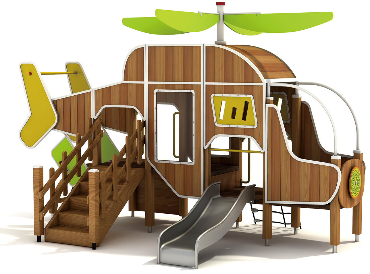 HK-8004-PE木制組合滑梯